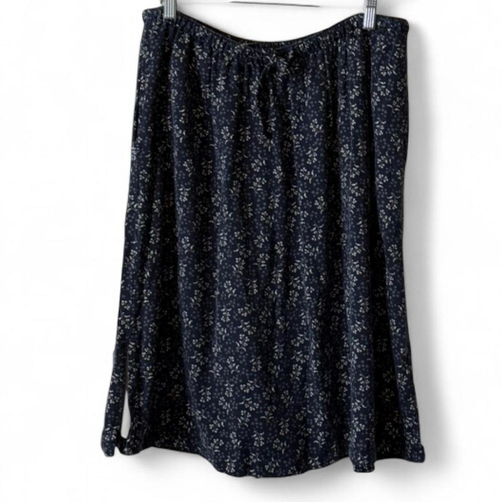 Vintage 90s Elisabeth by Liz Claiborne Navy & White Floral Skirt, Women's Sz 18